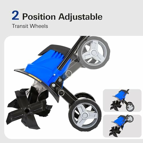 Adjustable transit wheels with two position options.