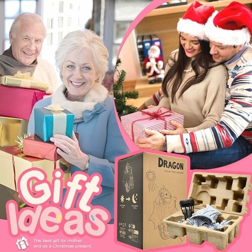 People exchanging Christmas gifts, featuring a gift packaging kit.