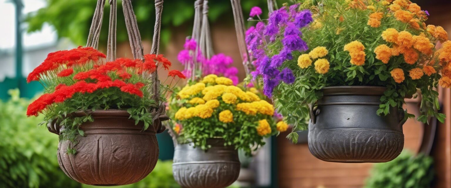 Flower containers in bright colors