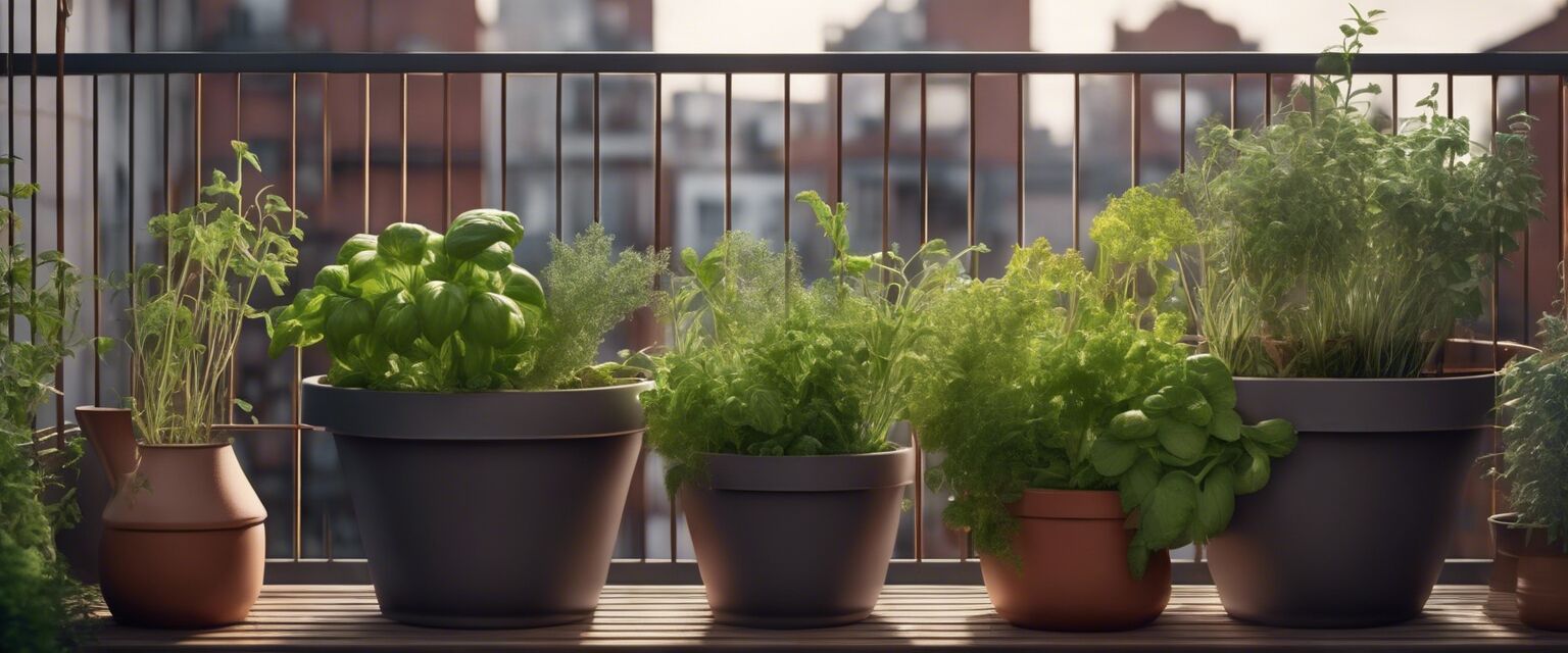 Small container garden on a balcony