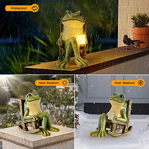 Frog figurine with light, waterproof, heat-resistant, frost-resistant.