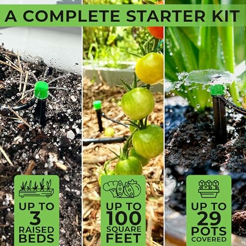 Complete starter kit for raised beds, square feet, and pots.