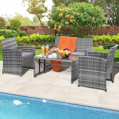 KROFEM Rattan Patio Furniture Set